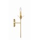preview thumbnail 8 of 10, Broche 1 Light Antique Gold Wall Mount - 6"W x 21"H x 7.25"D