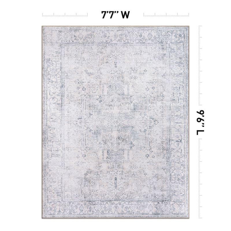 World Rug Gallery Vintage Inspired Distressed Machine Washable Area Rug
