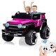 preview thumbnail 1 of 28, 12V Kids Ride-On Truck, Battery Powered Electric Car with Remote Control Pink