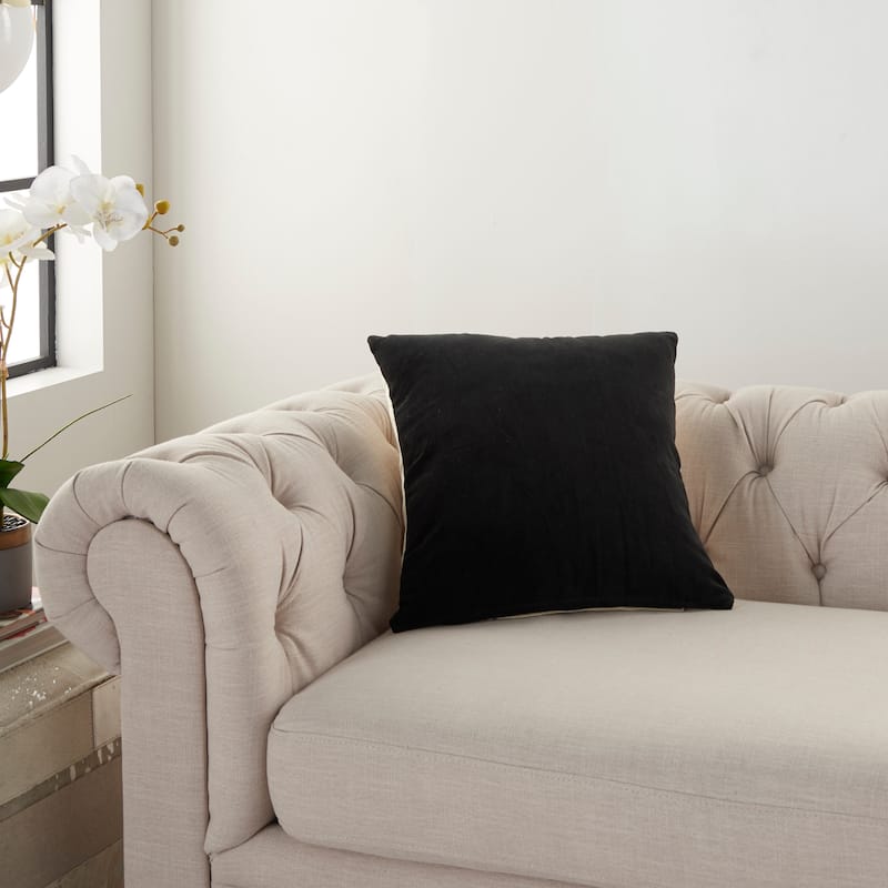 Mina Victory Life Styles Glam Solid Velvet Throw Pillow