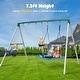 preview thumbnail 10 of 16, Hapfan 7.3ft Tall 600lb Heavy Duty Swing Set with 1 Platform Swing, 2 Belt Swings,A Frame Metal Swing Set