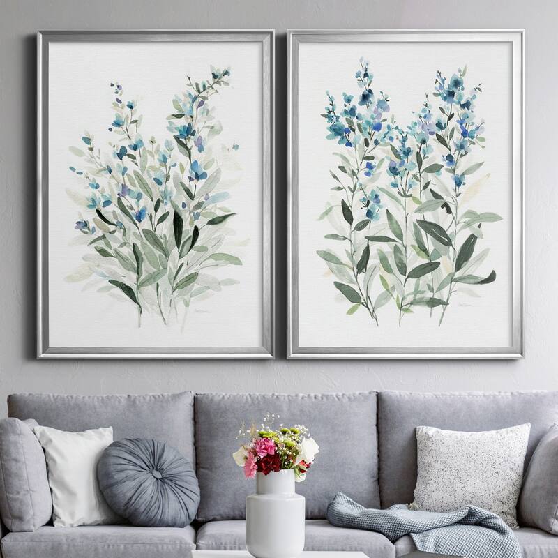 Delicate Blue Botanical I Premium Framed Print - Ready to Hang - Multi-Color