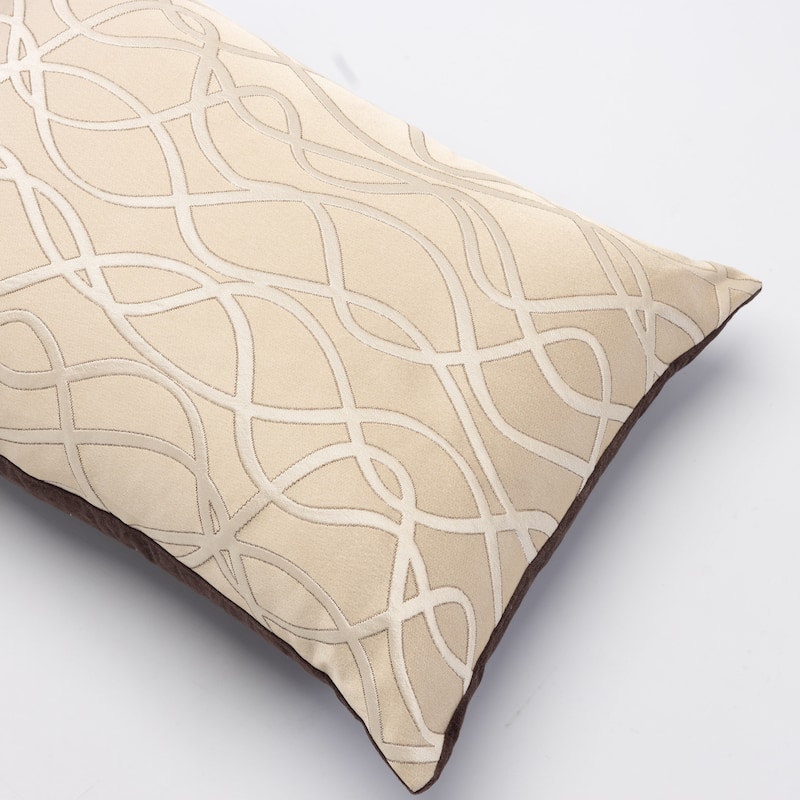 Bales Beige Brown Cotton Decorative Bolster Pillow