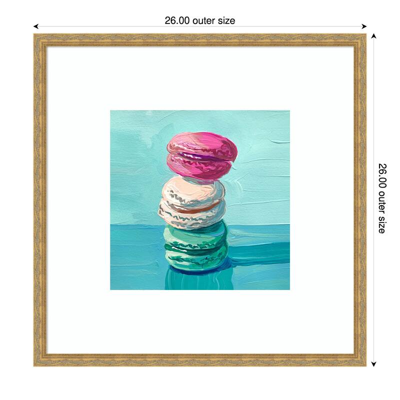 Macarons by Pauline Wegman Wood Framed Wall Art Print - Gold