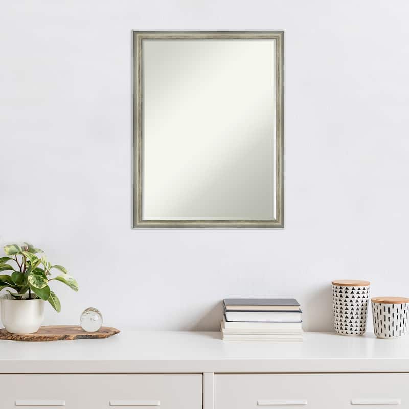 Salon Scoop Half-Inch-Bevel Wood Framed Wall Mirror - Glass Size 18x24