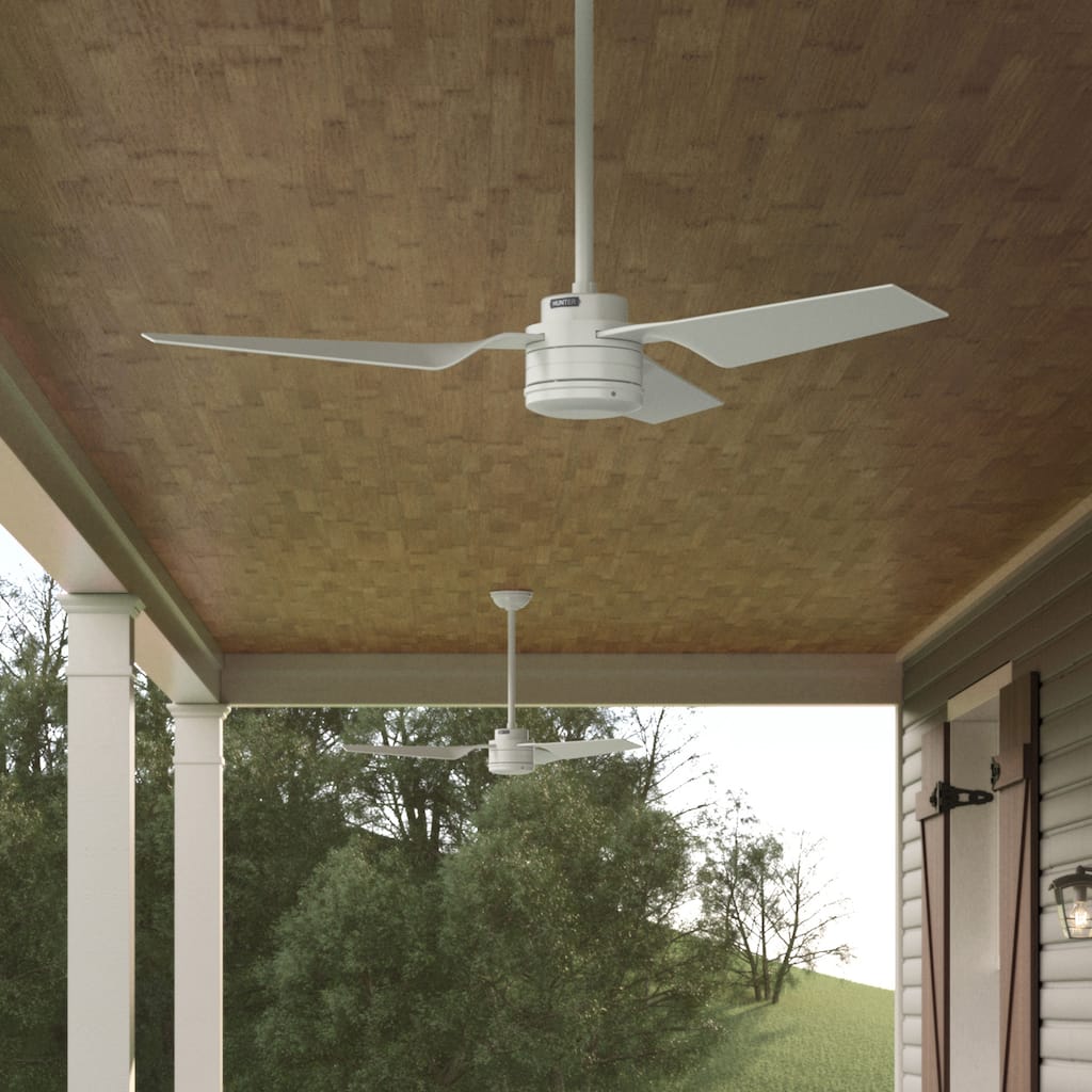 Hunter 52" Cabo Frio Outdoor Ceiling Fan with Wall Control - Modern Industrial - Damp Rated!