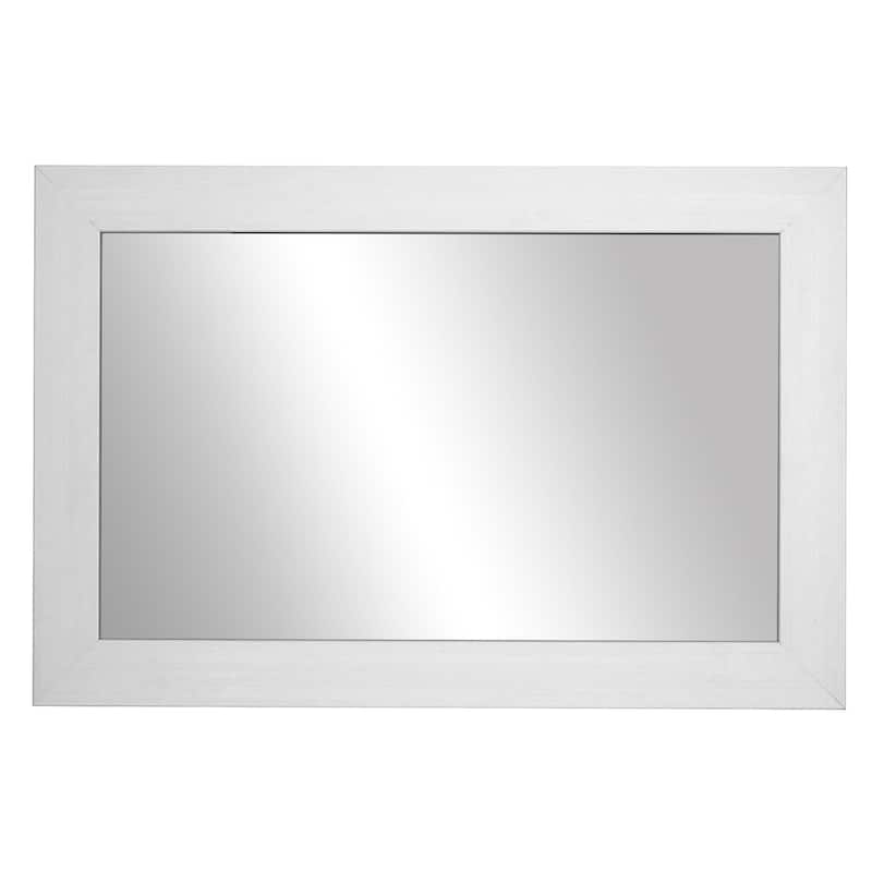 Frame My Mirror Rustic White Framed Wall Mirror, Pendleton Design