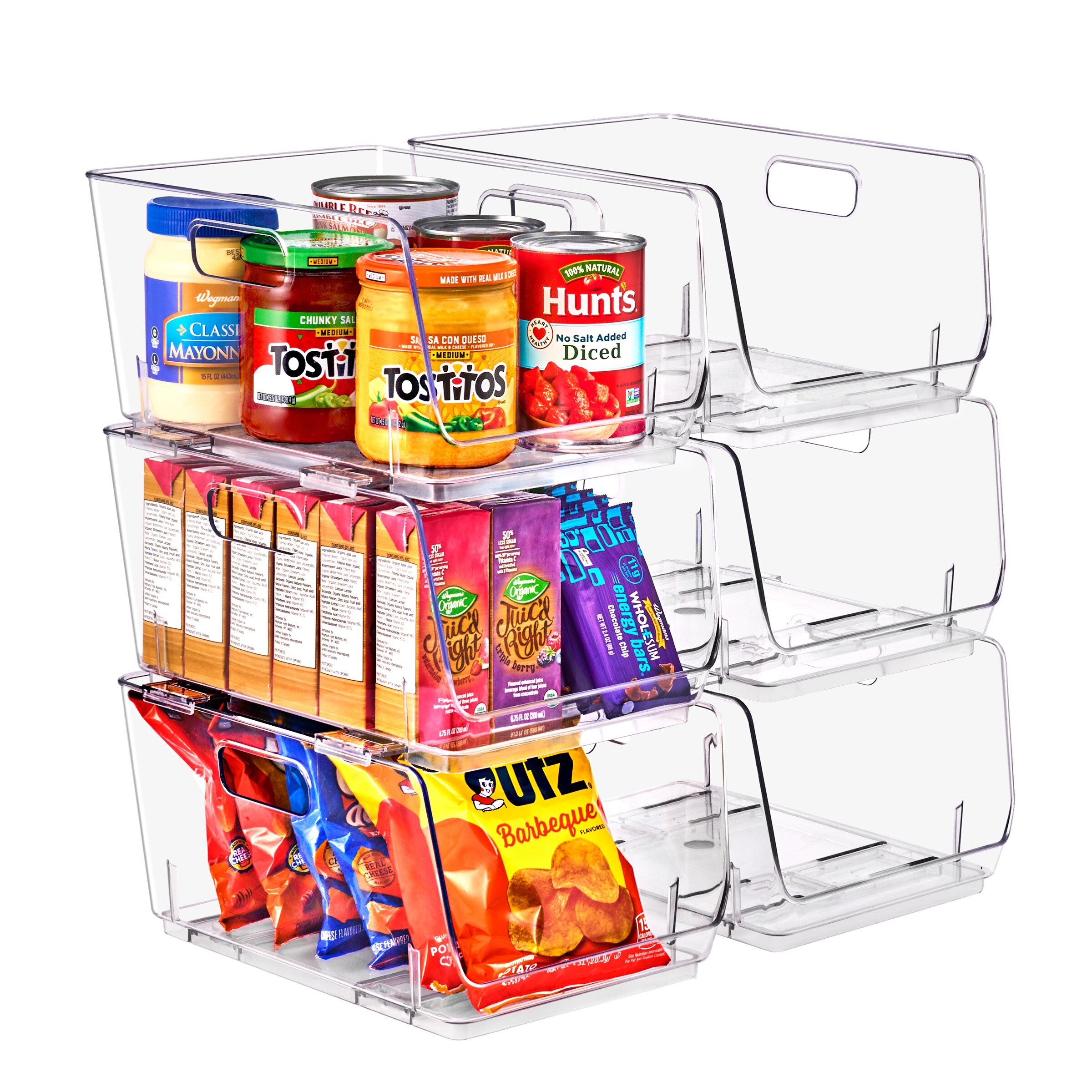 Sorbus Stackable Storage Bins Open Front Clear Acrylic Bins for