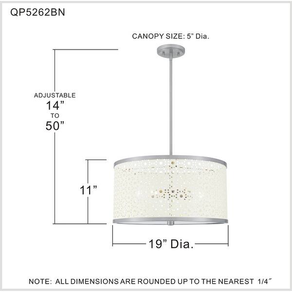 dimension image slide 0 of 2, Quoizel 5-light Steel Pendant