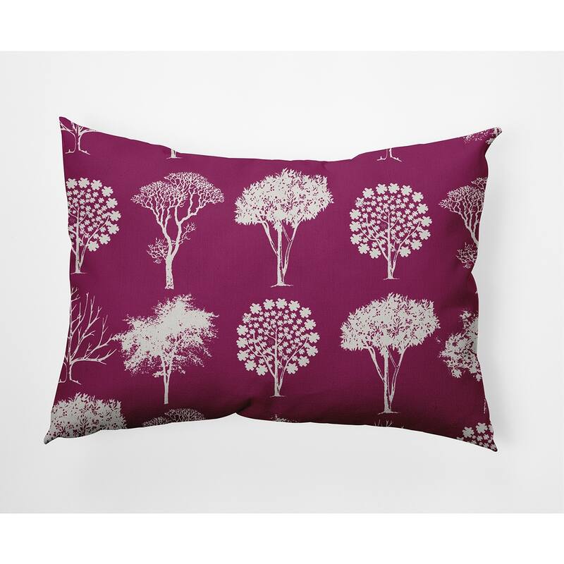 Field of Trees Fall Indoor/Outdoor Throw Pillow - 14" x 20" - Dusty Rose