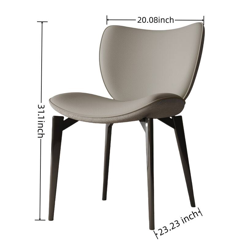 Ergonomic Dining Chairs with Cushioned Seat, Carbon Steel, Set of 2