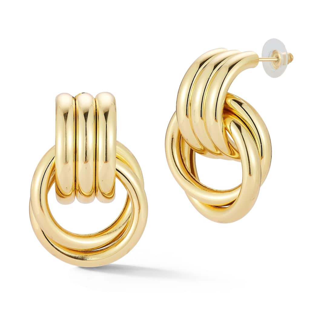 Chloe & Madison Stationary Multi Ring Door Knocker Earrings