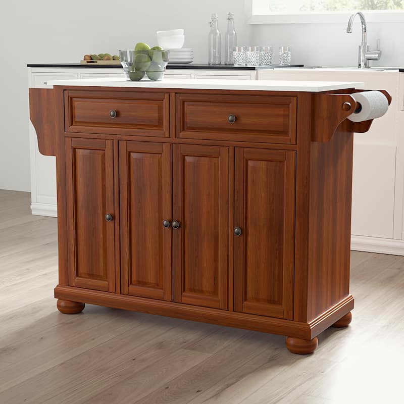 Crosley Alexandria Granite Top Full Size Kitchen Island/Cart - 52 "W x	18 "D x 34 "H