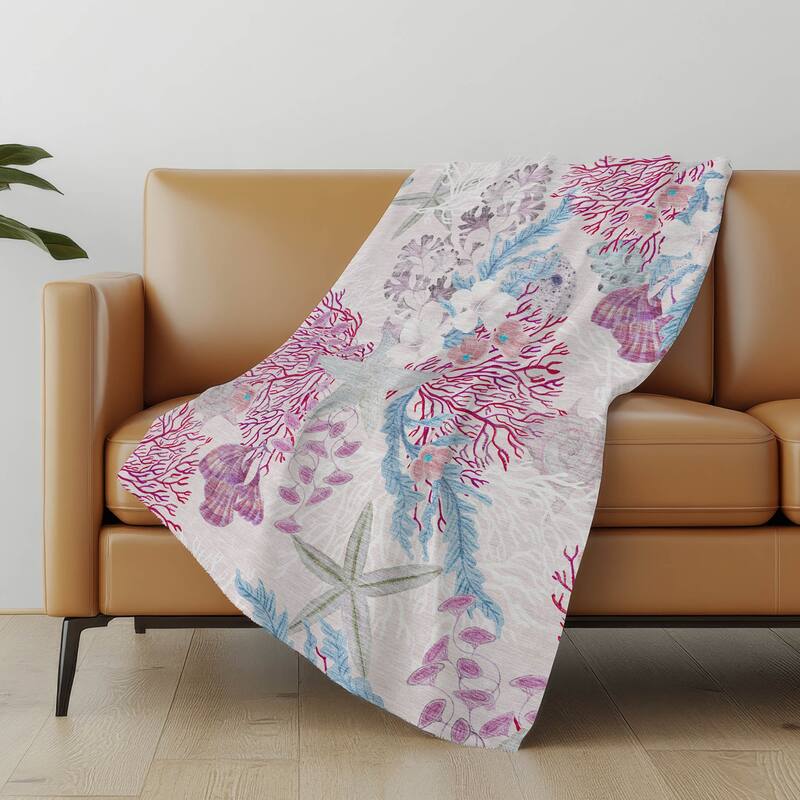 Premium Machine Washable ASB180 Coastel Coral Sherpa Throw Blanket - Raspberry - 4'2" x 5'10"