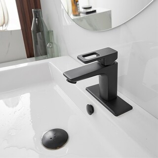 Bathroom Faucet Single Handle Single Hole Supply Line Matte Black