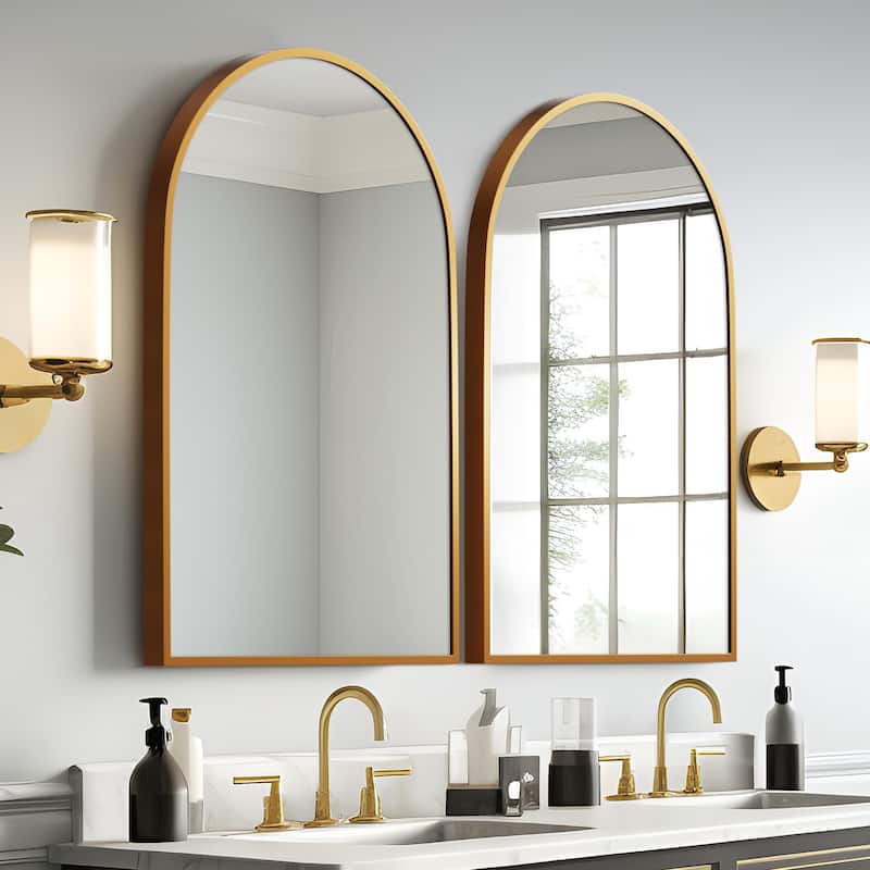 Modern Thin Frame Wall-mounted Vanity Mirror (Set Of 2） - 47*22
