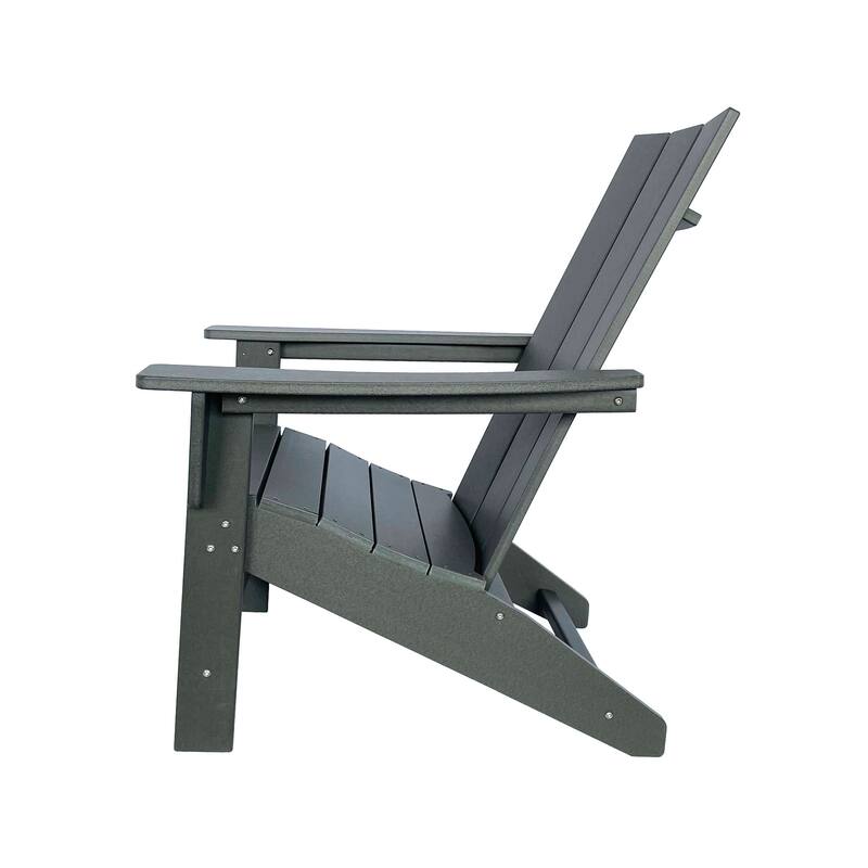 Hampton All Weather Poly Lumber Outdoor Modern Adirondack Chair and Table Set