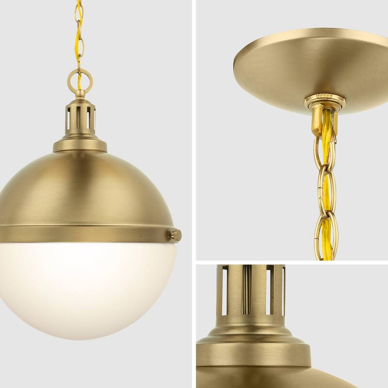 12" Modern Gold 2-Light Dimmable Pendant Light