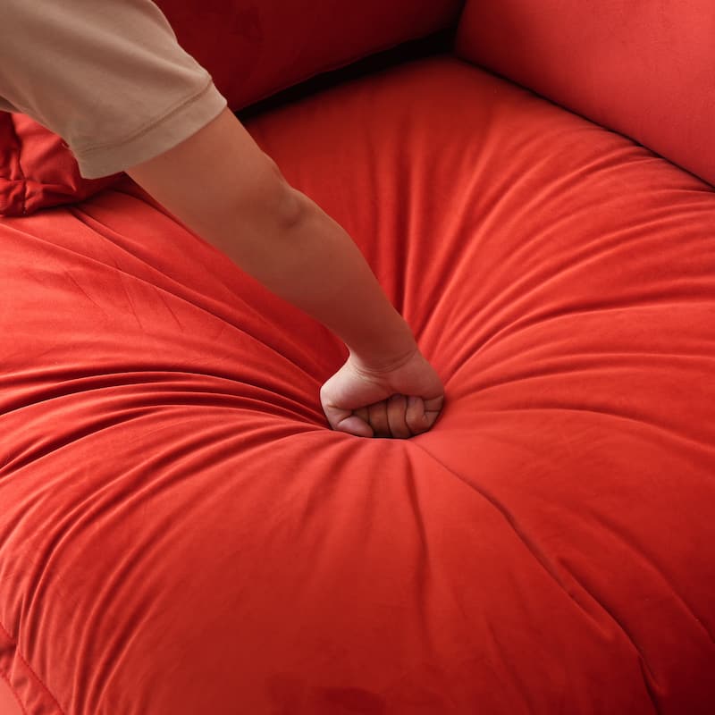 Modular Sectional Sofa Couch, Velvet 3 or 4 Seater Sofa, Minimalist Style Comfy Sofa Couch for Living Room Apartment