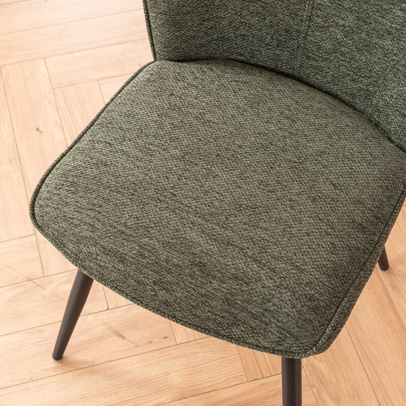 Set of 2 Modern Dining Chairs, Armless Upholstered Side Chairs