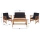 preview thumbnail 80 of 117, SAFAVIEH Fontana 4-piece Acacia Solid Wood Outdoor Conversation Patio Set