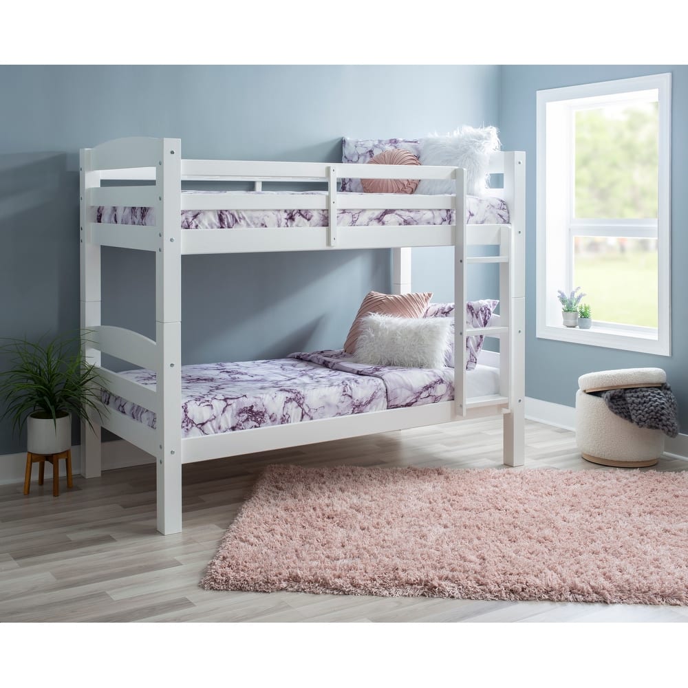Linon Levi Solid Wood Twin over Twin Bunk Bed