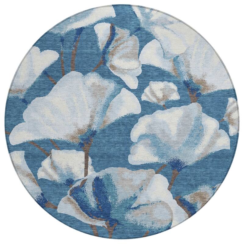 Machine Washable Indoor/ Outdoor Floral Love Chantille Rug
