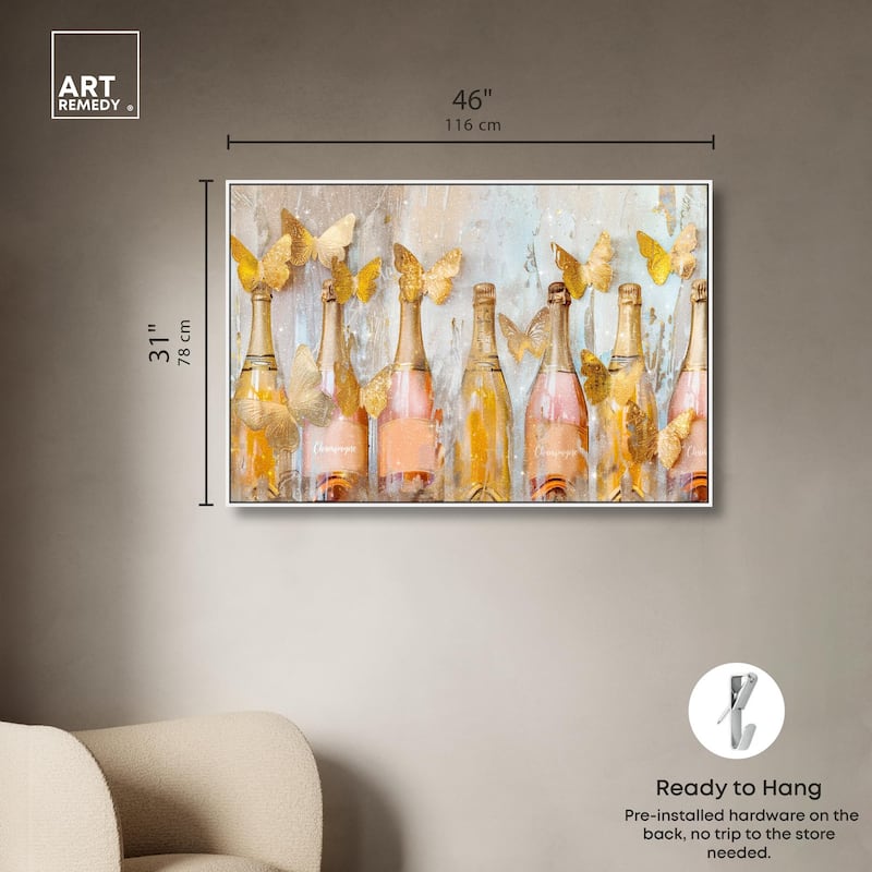 Golden Bright Campagne Line Canvas by Art Remedy
