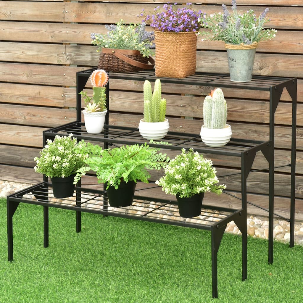 Costway 3 Tier Shelf Flower Plant Display Stand Rack Large Modern