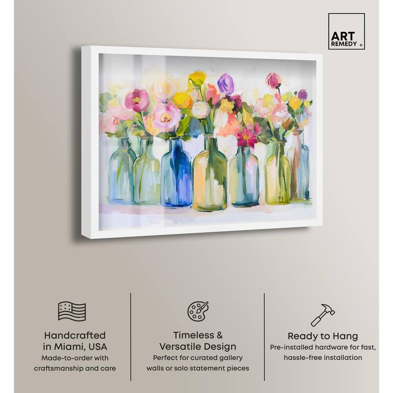 Bottles and Blooms Shadowbox by Art Remedy