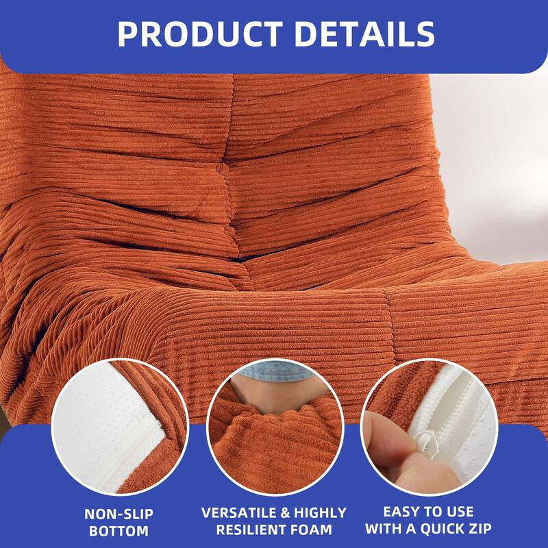 Moasis Cordury Fireside Bean Bag Chairs with Memory Foam for Adults