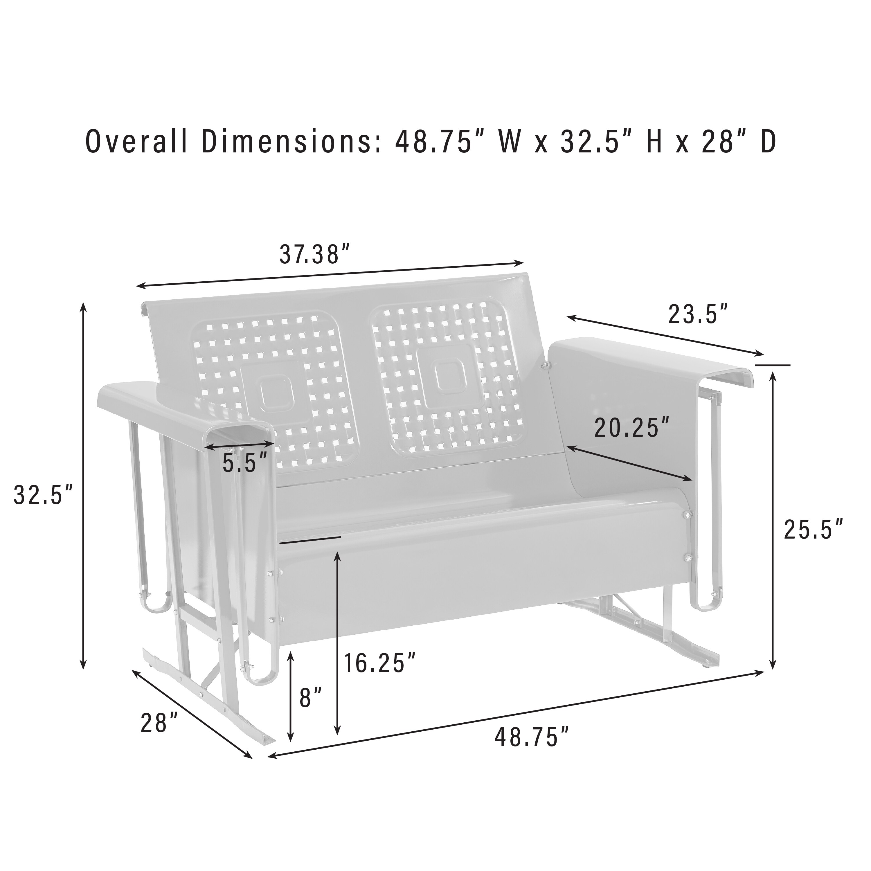 Bates loveseat shop glider