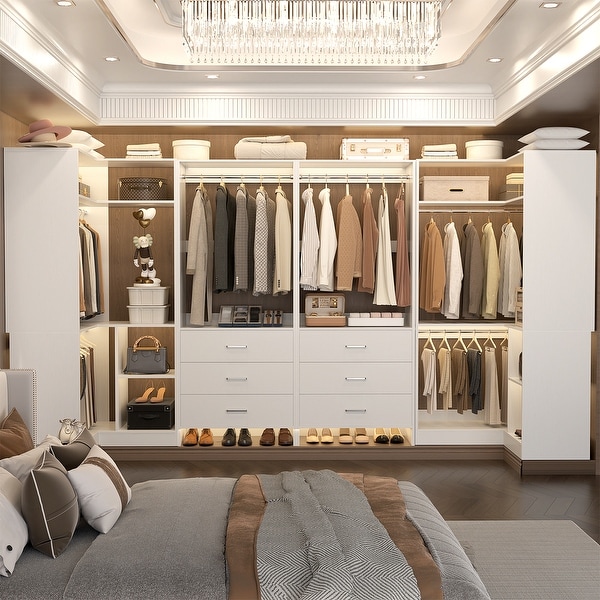 Cimly Set of 4 Closet Organizer with Drawers, U Shaped