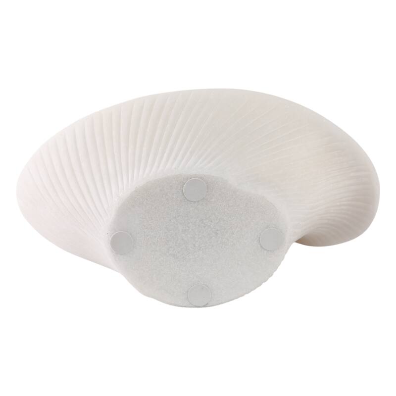Resin Sculpture Modern Fan-Shaped Abstract Design - 16" White - 14" x 8" x 16"