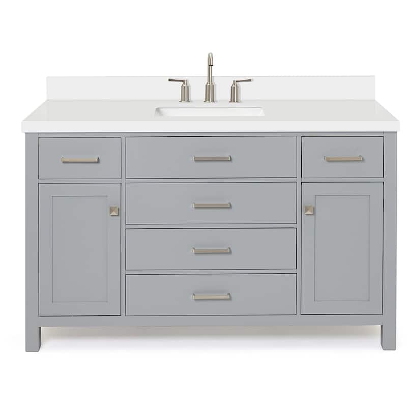 Ariel H055SWQRVO Bristol 55" Free Standing Single Rectangular Basin - Grey - Ash Finish