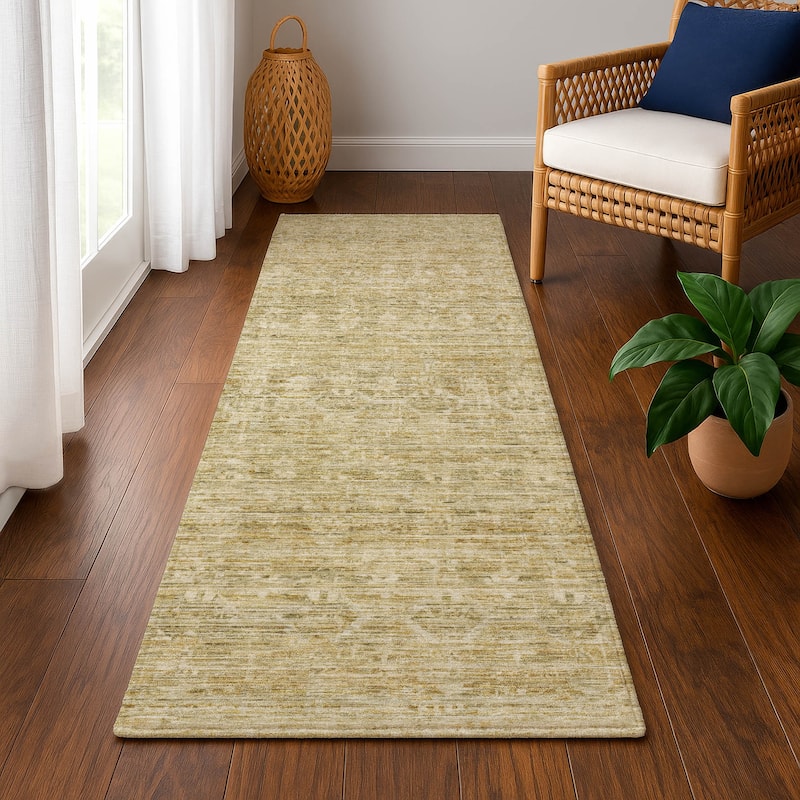 Premium Washable Super Soft Vintage Traditional Mayfield Rug - Wheat - 2'3" x 7'6"