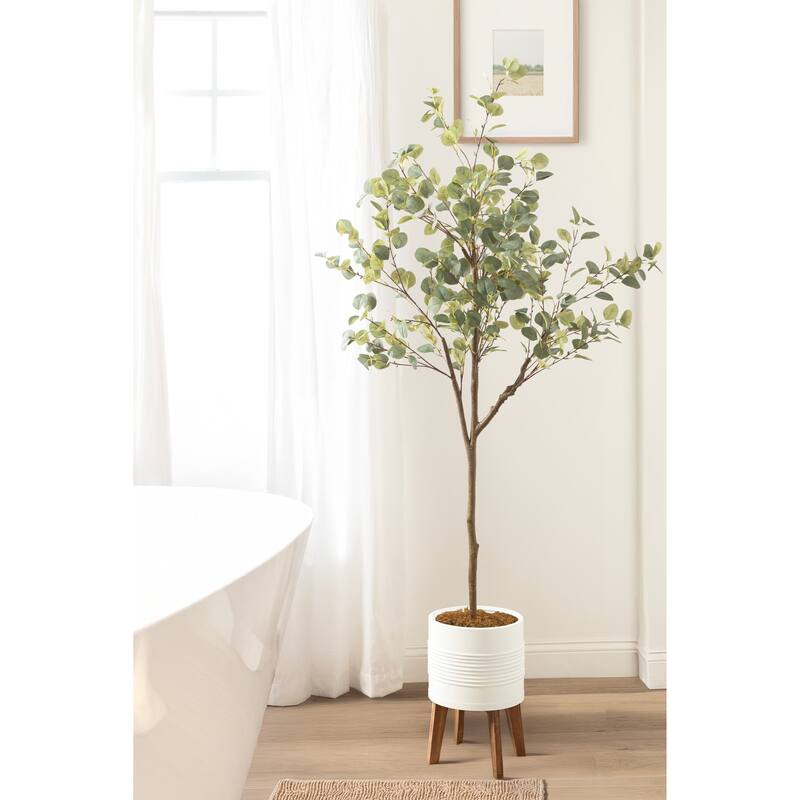 Kate and Laurel Eudora Faux Eucalyptus Tree