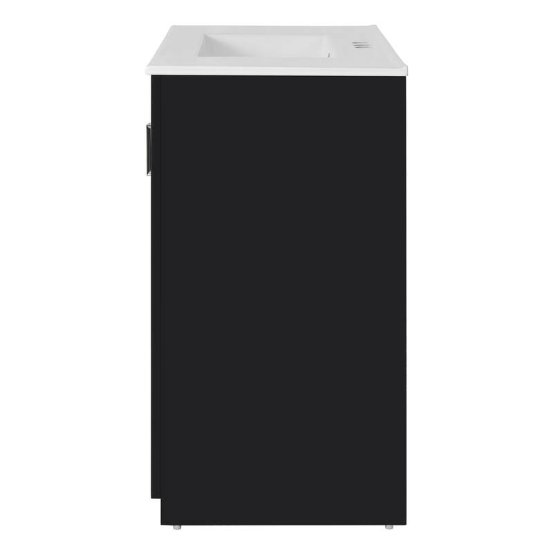 36'' Bathroom Vanity with Ceramic Sink Combo, Solid Wood Frame Bathroom Storage Cabinet with 3 Drawers& Soft Closing Doors