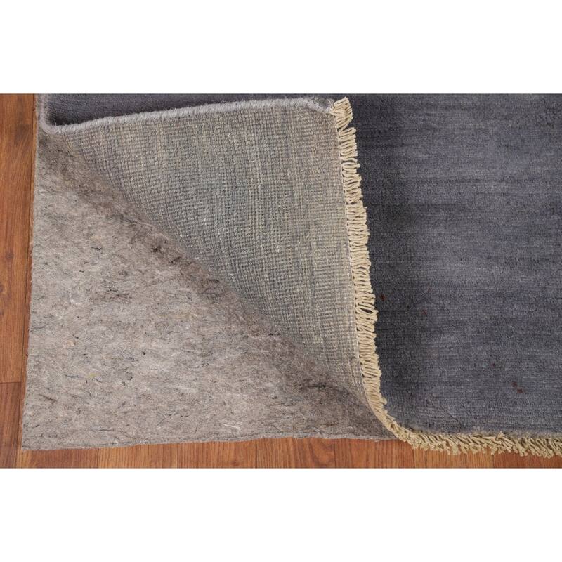 Contemporary Blue Gray Gabbeh Oriental Rug Hand-Knotted Wool Carpet - 3'1"x 4'9"