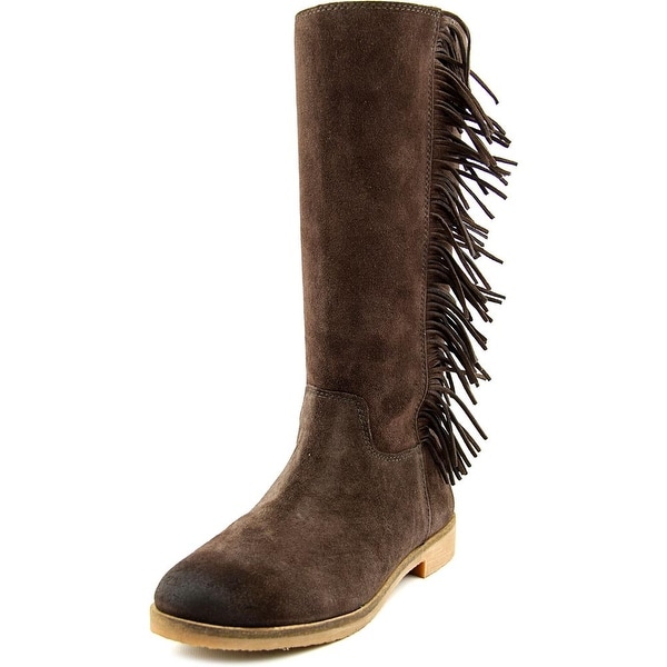 Lucky Brand Grayer Women Round Toe Suede Brown Mid Calf Boot