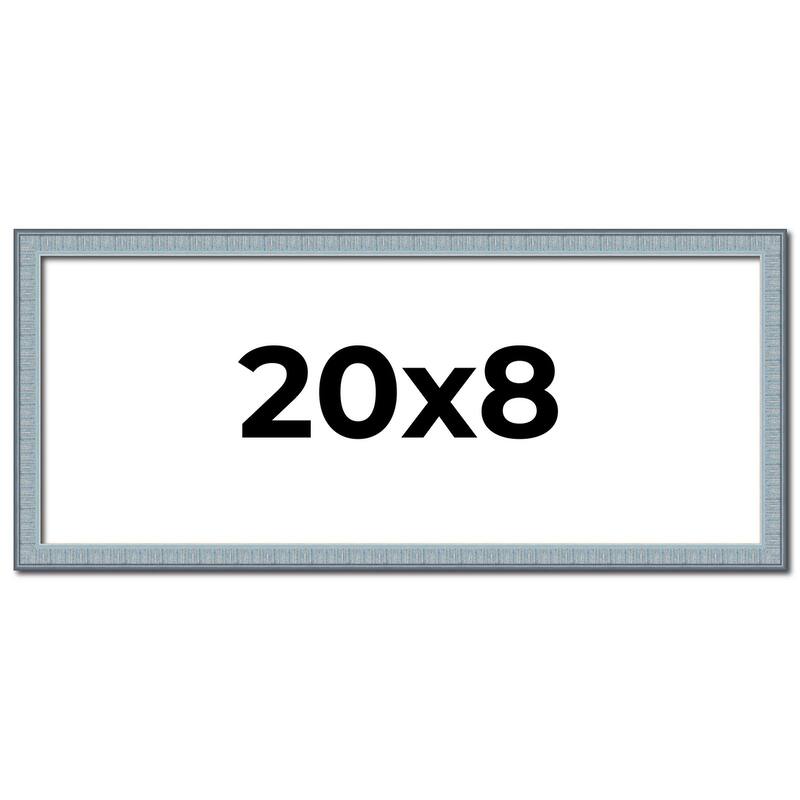 20x8 Frame Rustic Sky Blue Solid Wood Picture Frame | 0.75 Inch