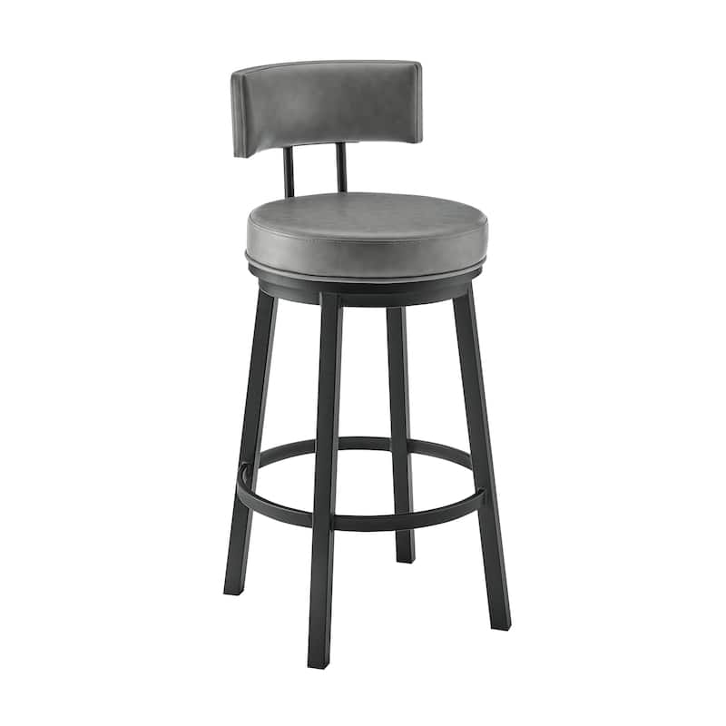 Dalza Faux Leather and Metal 360 Swivel Bar or Counter Stool
