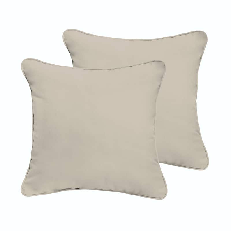 Sorra Home Ivory Corded Indoor/ Outdoor Pillow Set (Set of 2)