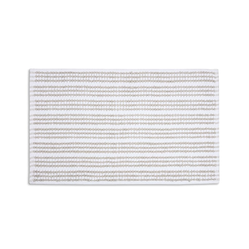Martex Restore Contrast Stripe 100% Cotton Bath Rug - 20 x 30 - Beige