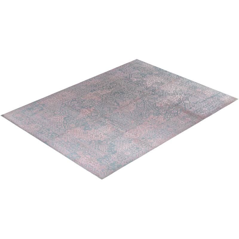 Ikat One-of-a-Kind Hand-Knotted Area Rug - Gray, 9' 1" x 11' 10" - 9' 1" x 11' 10"