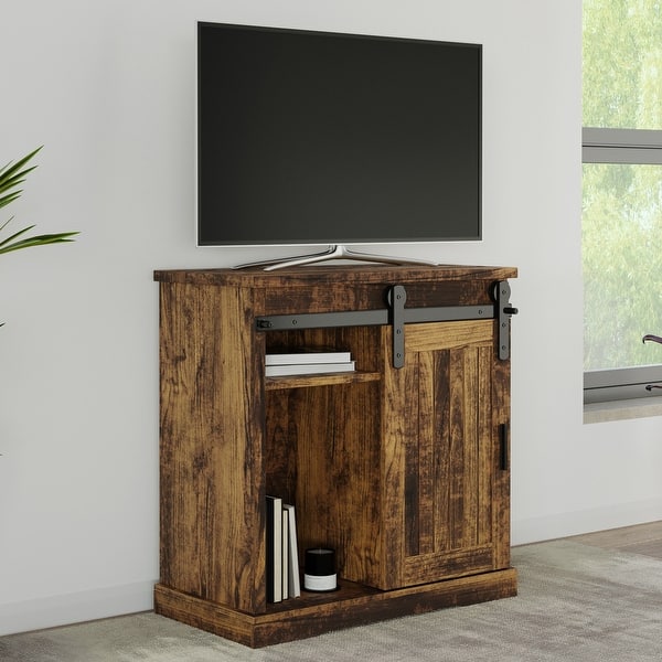 Tall TV Stand for up to 34-Inch TVs, Brown Woodgrain - On Sale - Bed ...