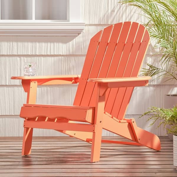 slide 2 of 46, Malibu Outdoor Acacia Wood Adirondack Chair by Christopher Knight Home Tangerine