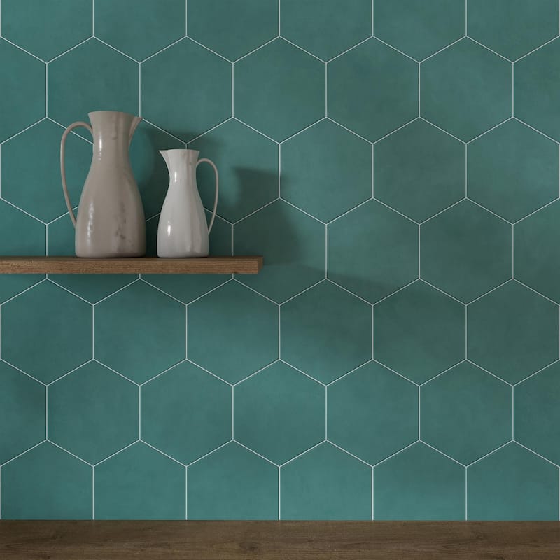 Honeycomb Hexagon 9 in. x 10 in. Glazed Porcelain Wall and Floor Tile