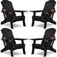 preview thumbnail 31 of 78, WINSOON All Weather HIPS Folding Adirondack Chair with Ottoman, 5-Gear Adjustable Backrest and Retractable Ottoman Set of 4