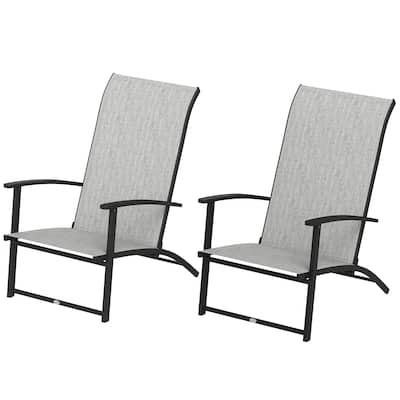 Metal Mesh Folding Patio Chairs Set of 2 with Armrests - 23.6" W x 31.9" D x 33.9" H